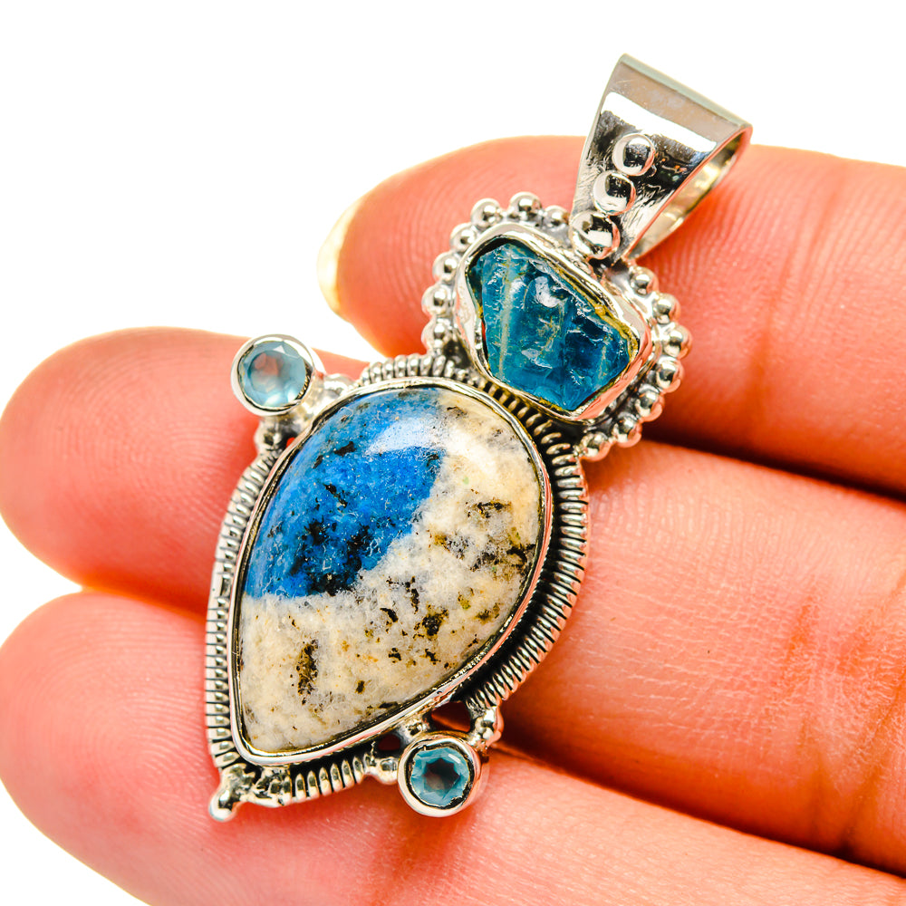K2 Blue Azurite Pendants handcrafted by Ana Silver Co - PD12554