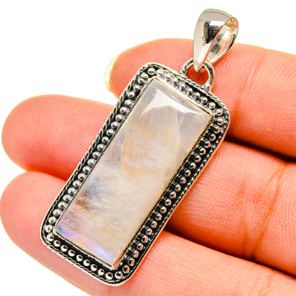 Rainbow Moonstone Pendants handcrafted by Ana Silver Co - PD12556