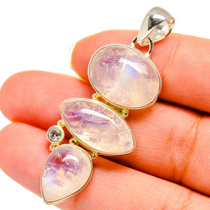 Rainbow Moonstone Pendants handcrafted by Ana Silver Co - PD12557