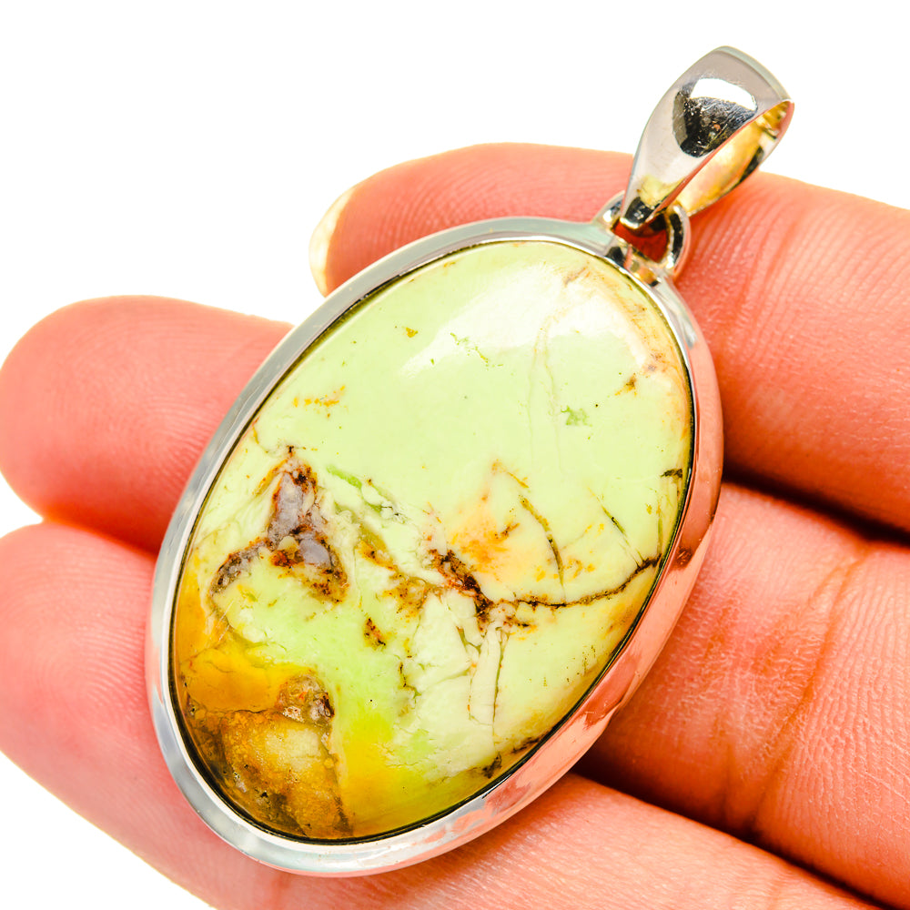 Lemon Chrysoprase Pendants handcrafted by Ana Silver Co - PD12558