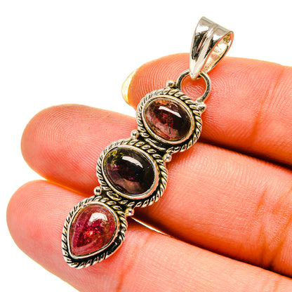 Watermelon Tourmaline Pendants handcrafted by Ana Silver Co - PD12577