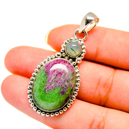 Ruby Zoisite Pendants handcrafted by Ana Silver Co - PD12589