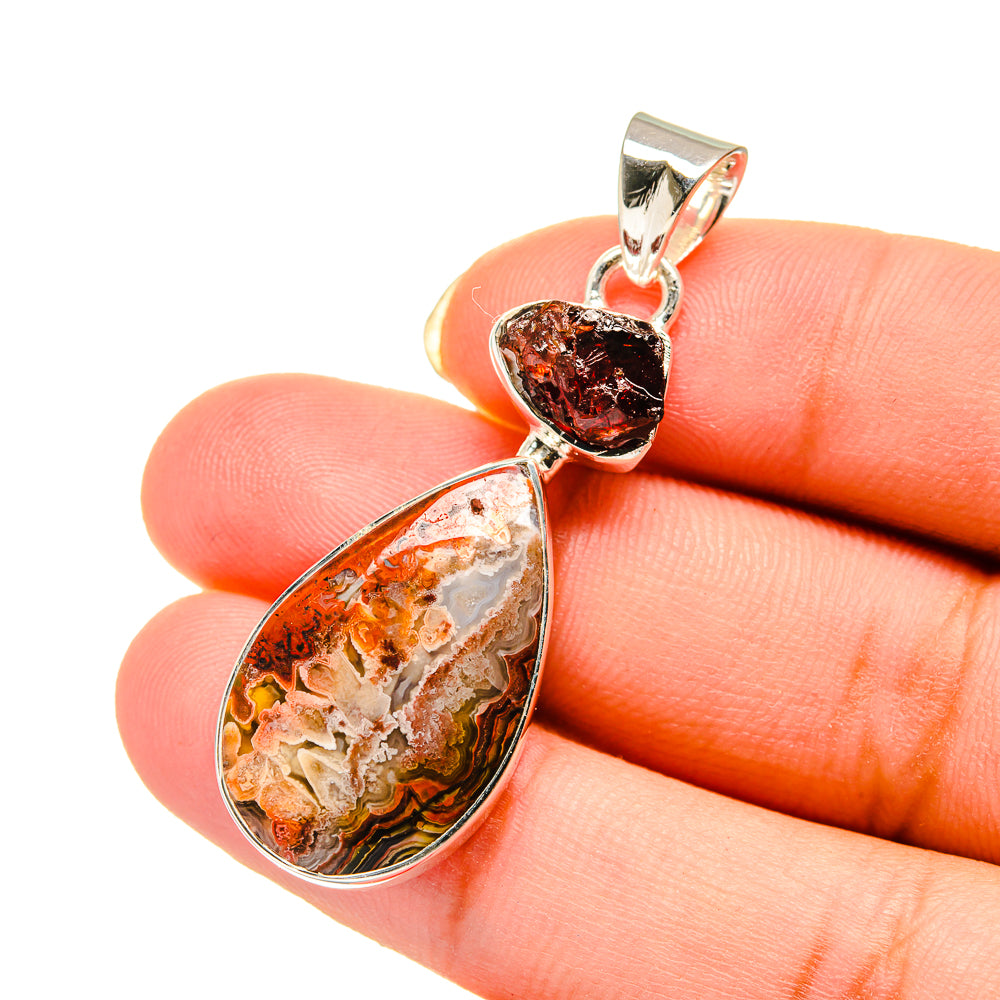 Crazy Lace Agate Pendants handcrafted by Ana Silver Co - PD12595