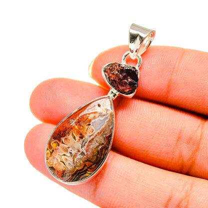 Crazy Lace Agate Pendants handcrafted by Ana Silver Co - PD12595