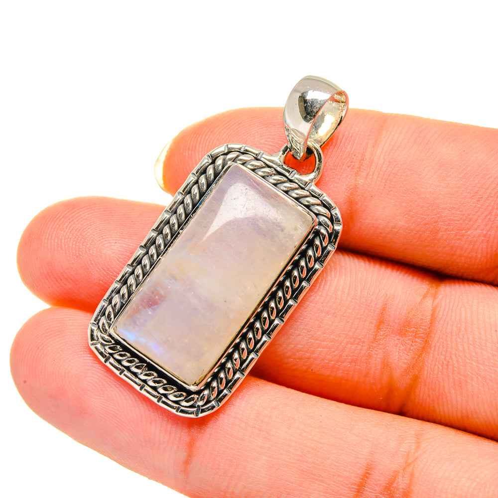 Rainbow Moonstone Pendants handcrafted by Ana Silver Co - PD12597