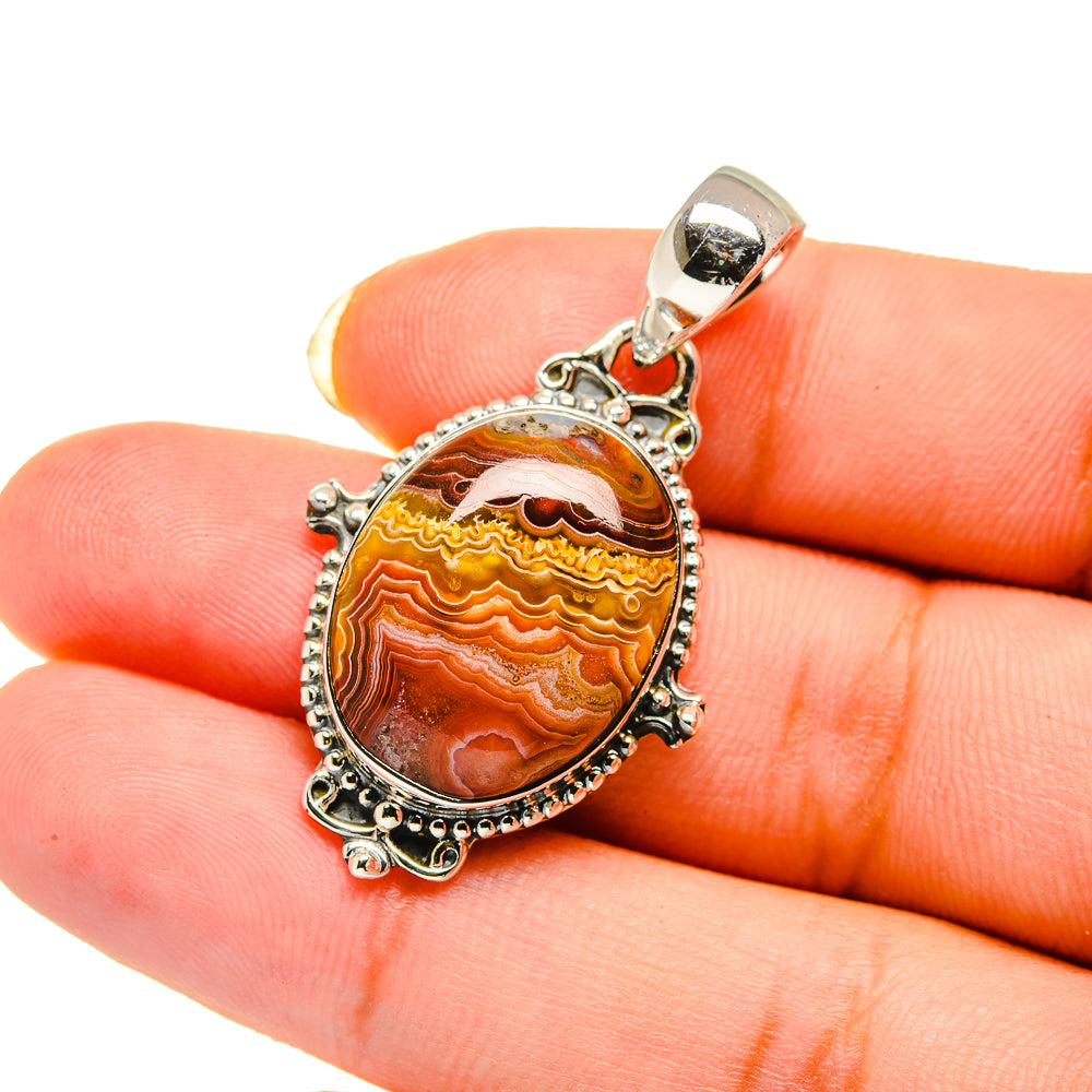Crazy Lace Agate Pendants handcrafted by Ana Silver Co - PD12598