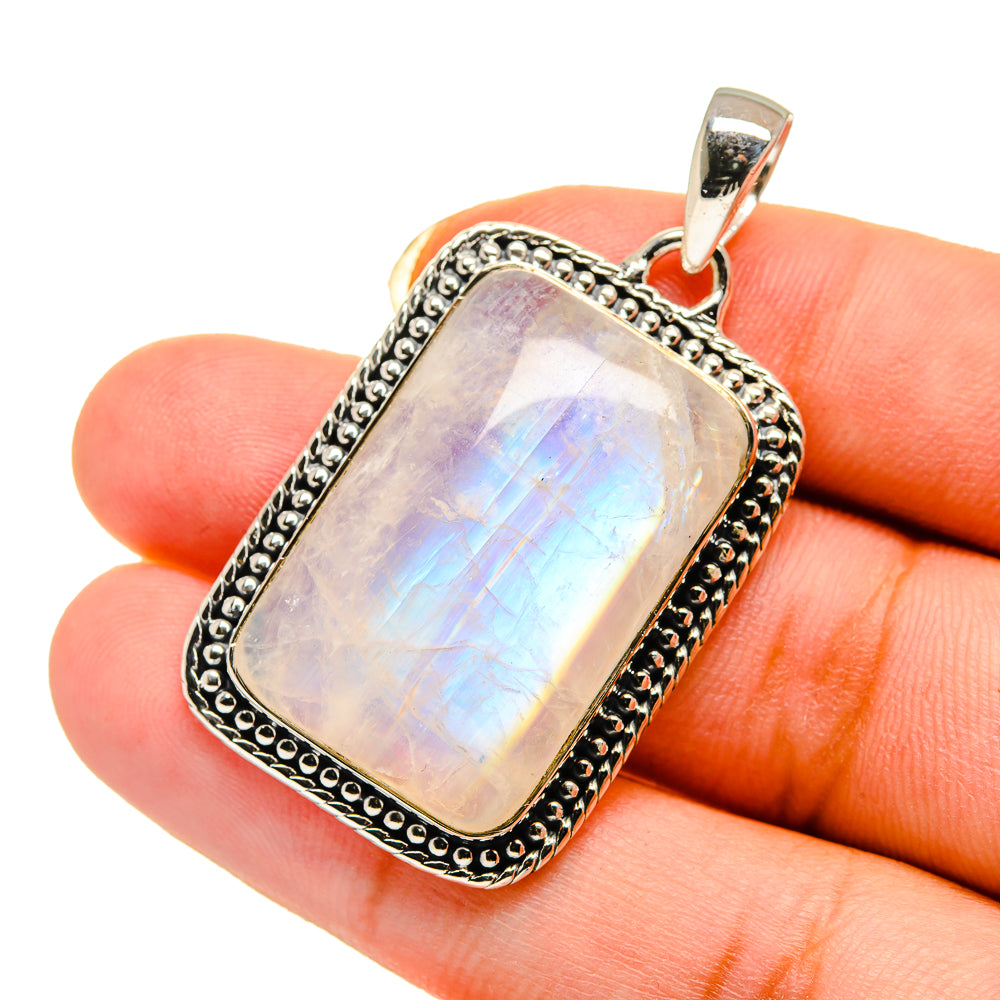 Rainbow Moonstone Pendants handcrafted by Ana Silver Co - PD12600