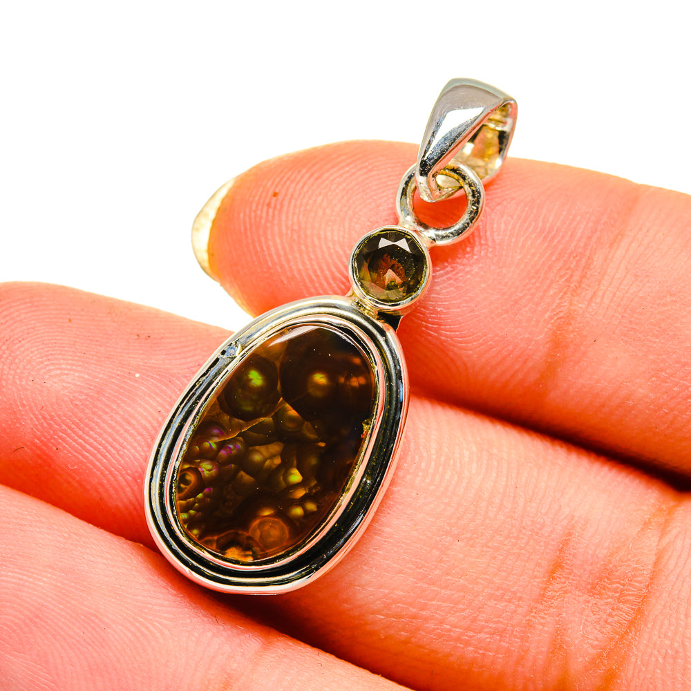 Mexican Fire Agate Pendants handcrafted by Ana Silver Co - PD12602