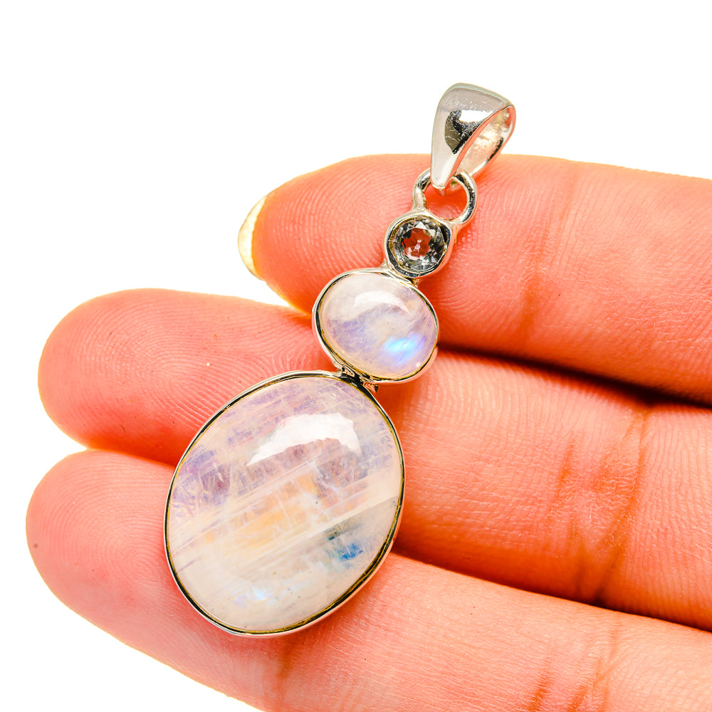 Rainbow Moonstone Pendants handcrafted by Ana Silver Co - PD12610