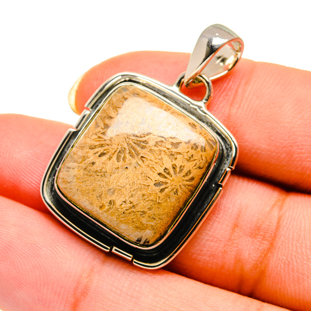 Fossil Coral Pendants handcrafted by Ana Silver Co - PD12611
