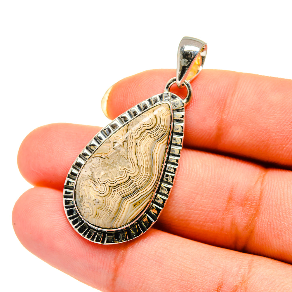Laguna Lace Agate Pendants handcrafted by Ana Silver Co - PD12615