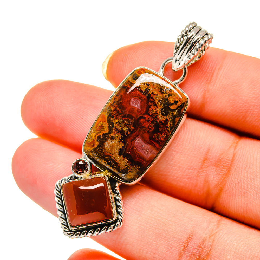 Moroccan Agate Pendants handcrafted by Ana Silver Co - PD12620