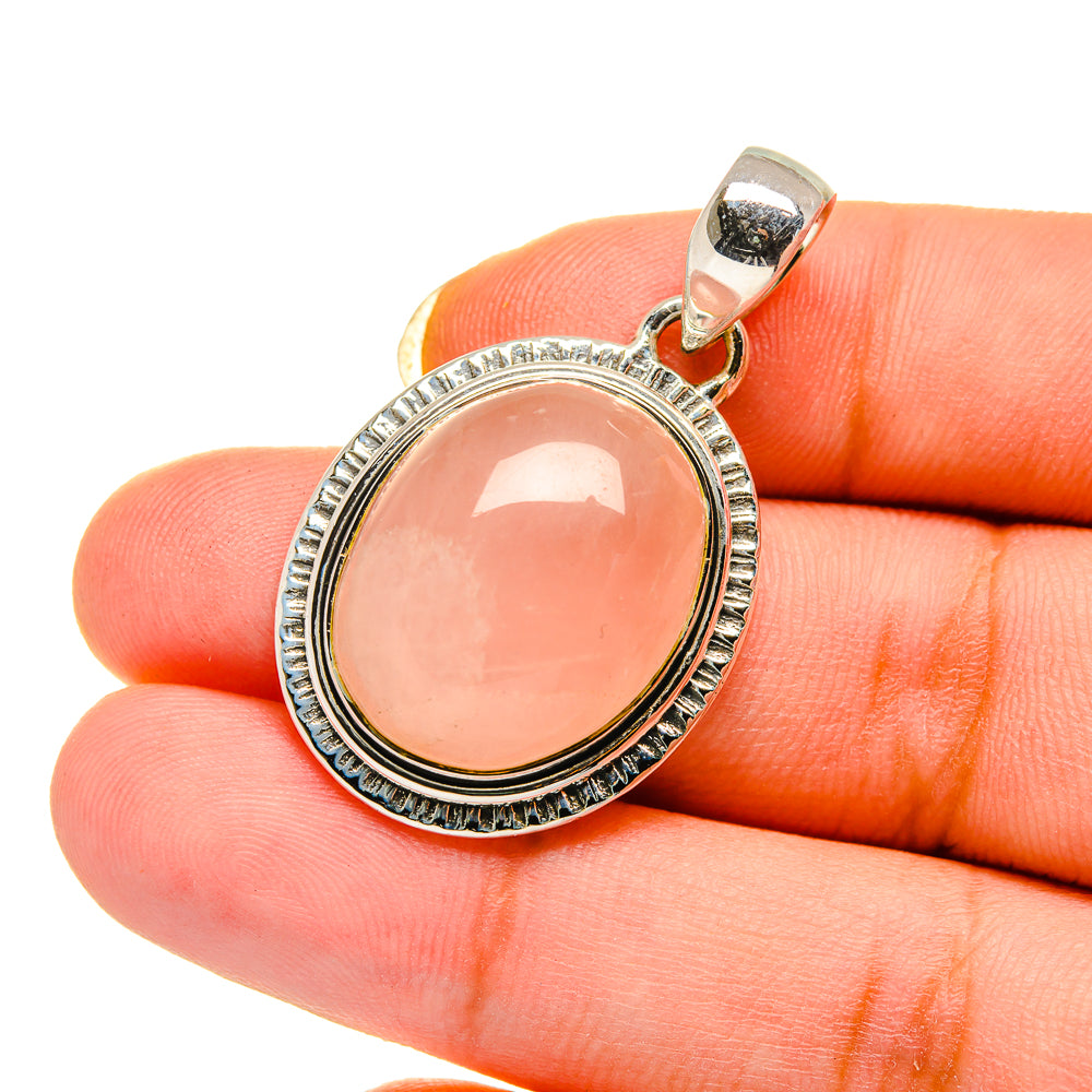 Rose Quartz Pendants handcrafted by Ana Silver Co - PD12621