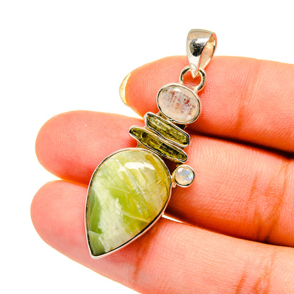 African Green Opal Pendants handcrafted by Ana Silver Co - PD12636
