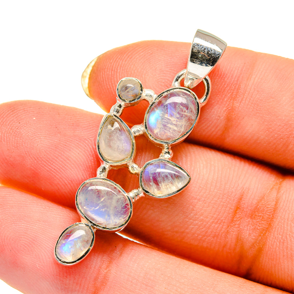 Rainbow Moonstone Pendants handcrafted by Ana Silver Co - PD12645