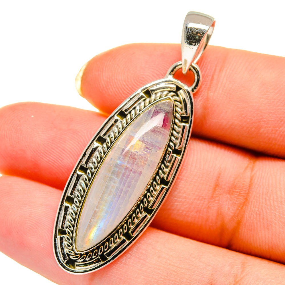 Rainbow Moonstone Pendants handcrafted by Ana Silver Co - PD12646