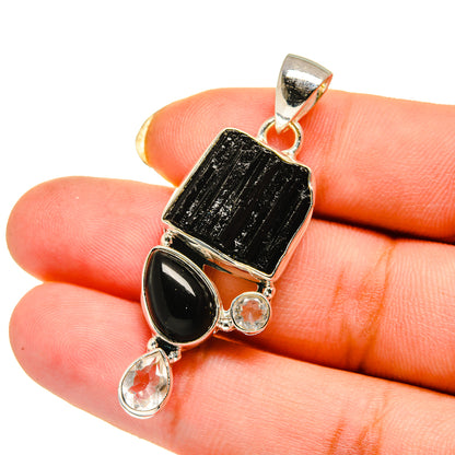 Black Tourmaline Pendants handcrafted by Ana Silver Co - PD12647