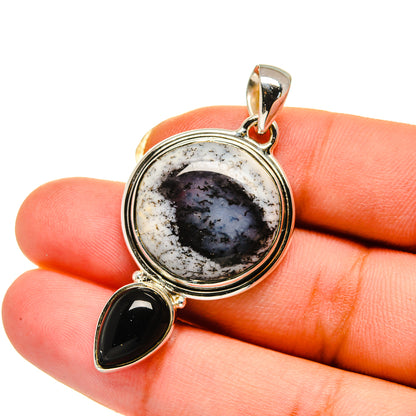 Dendritic Opal Pendants handcrafted by Ana Silver Co - PD12652