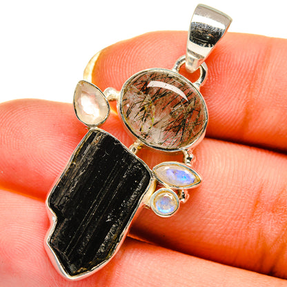 Black Tourmaline Pendants handcrafted by Ana Silver Co - PD12653