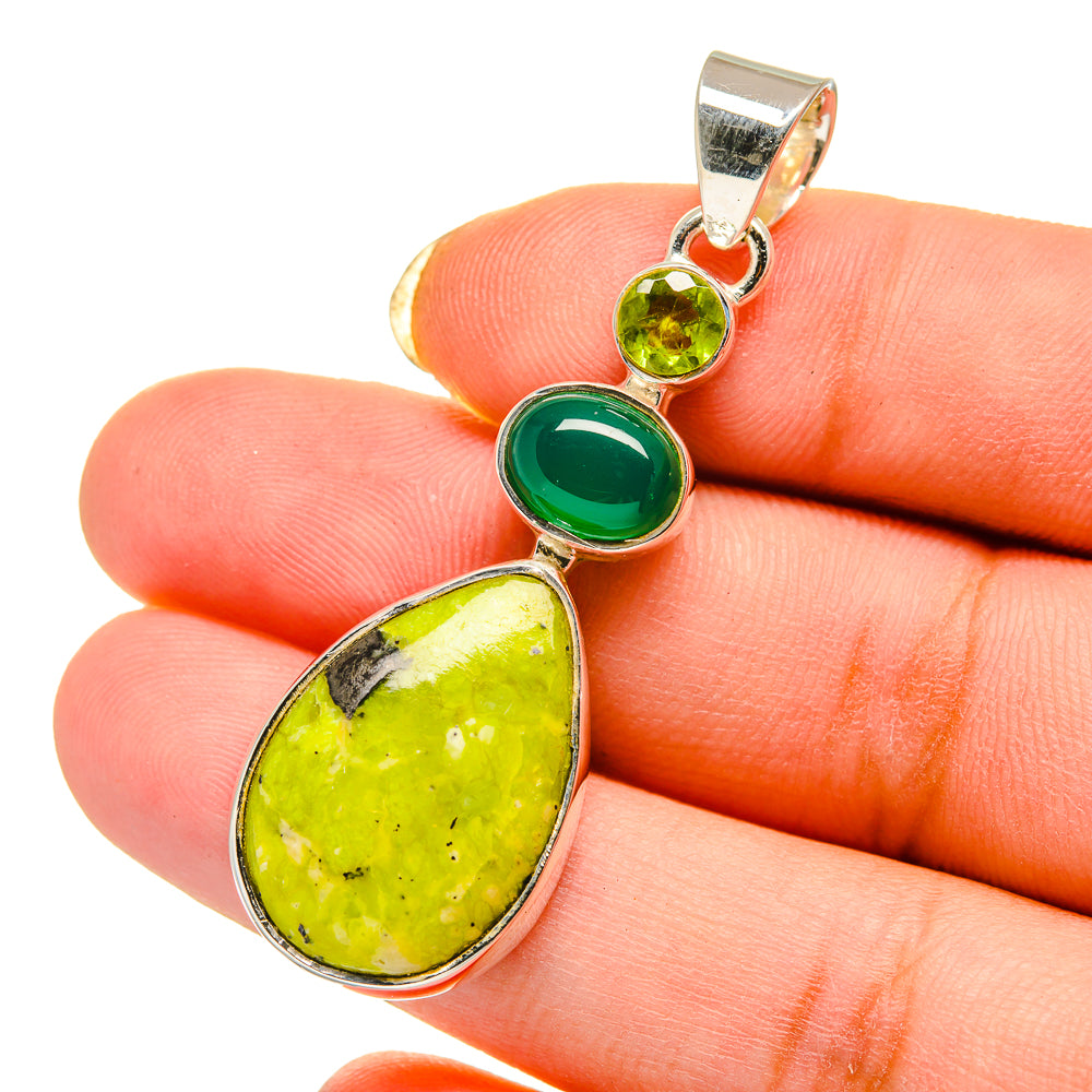 African Green Opal Pendants handcrafted by Ana Silver Co - PD12656