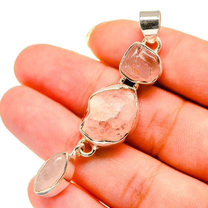 Rose Quartz Pendants handcrafted by Ana Silver Co - PD12658