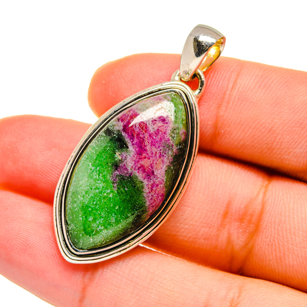 Ruby Zoisite Pendants handcrafted by Ana Silver Co - PD12675