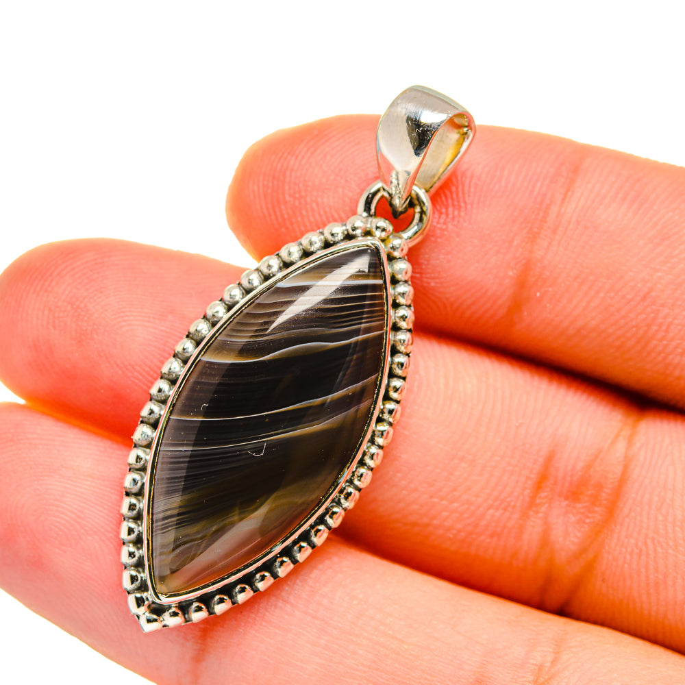 Botswana Agate Pendants handcrafted by Ana Silver Co - PD12677