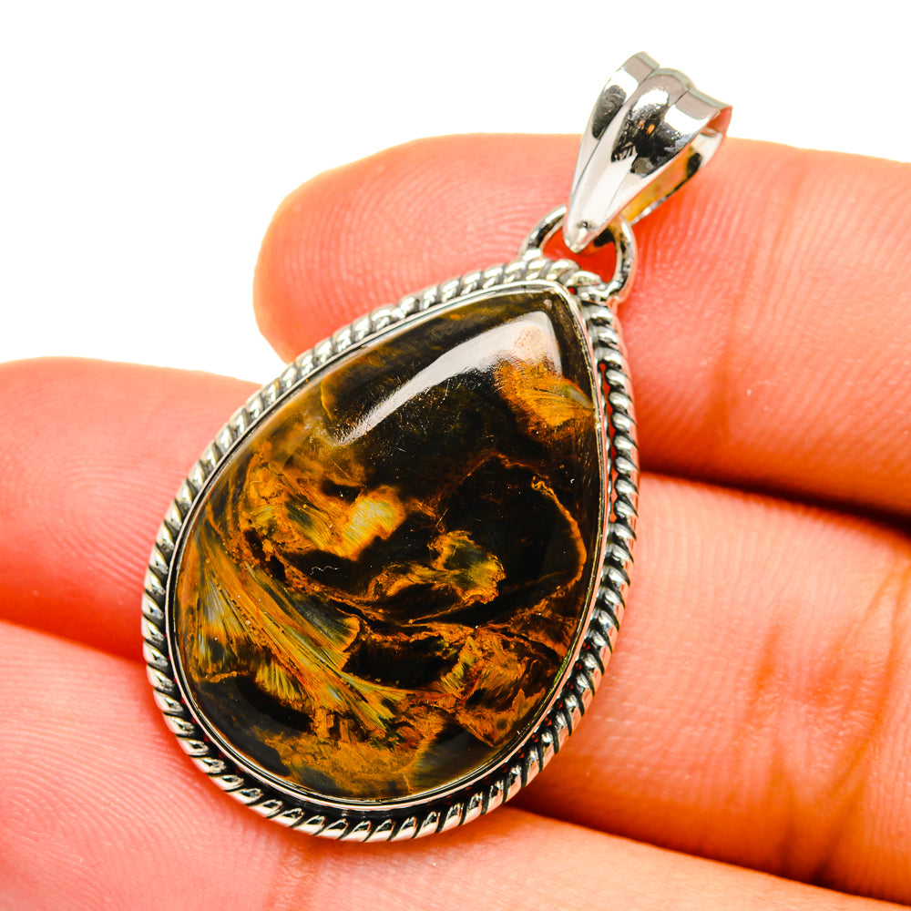 Golden Pietersite Pendants handcrafted by Ana Silver Co - PD12687
