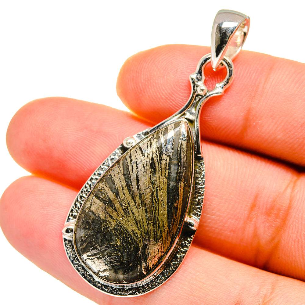 Pyrite Agate Pendants handcrafted by Ana Silver Co - PD12696