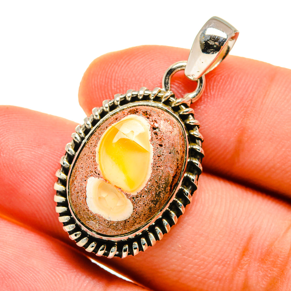 Mexican Fire Opal Pendants handcrafted by Ana Silver Co - PD12728