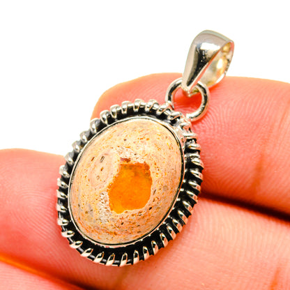 Mexican Fire Opal Pendants handcrafted by Ana Silver Co - PD12730