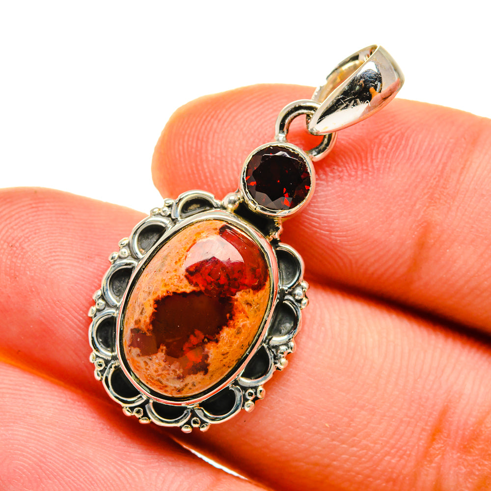 Mexican Fire Opal Pendants handcrafted by Ana Silver Co - PD12731
