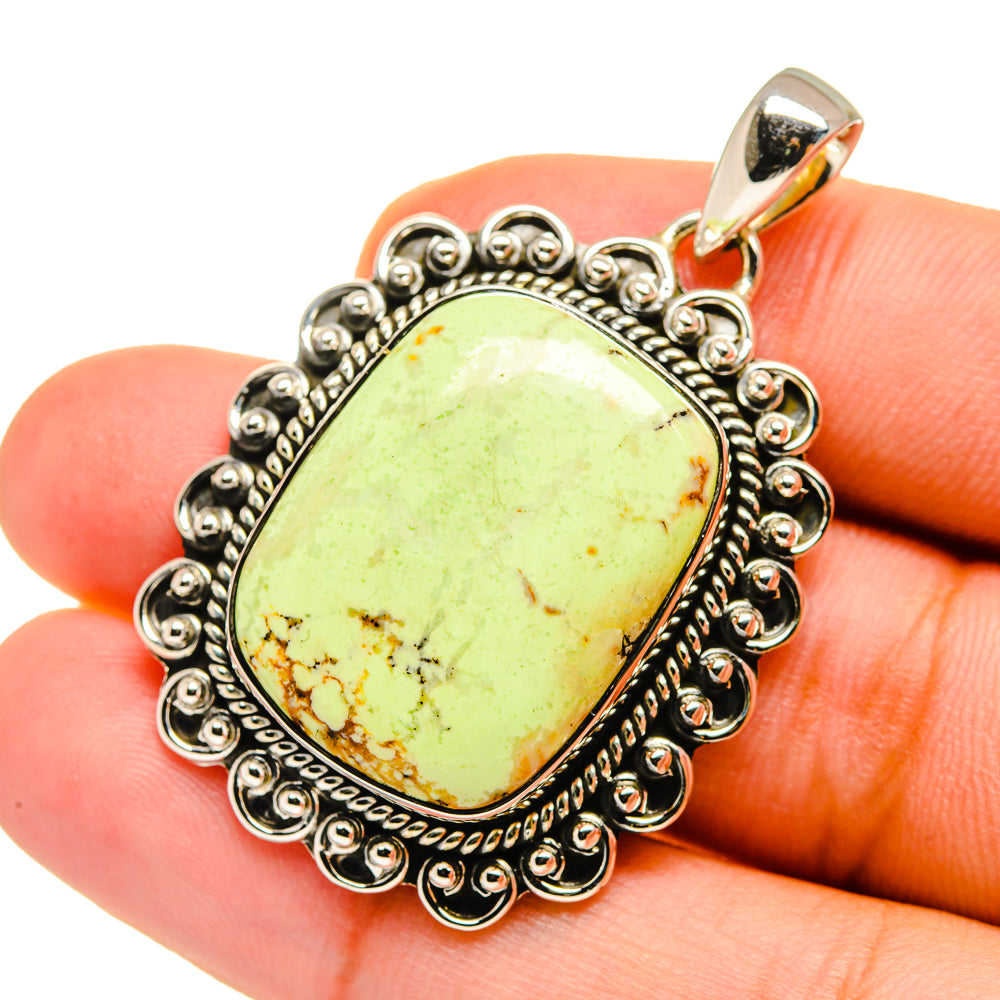 Lemon Chrysoprase Pendants handcrafted by Ana Silver Co - PD12735