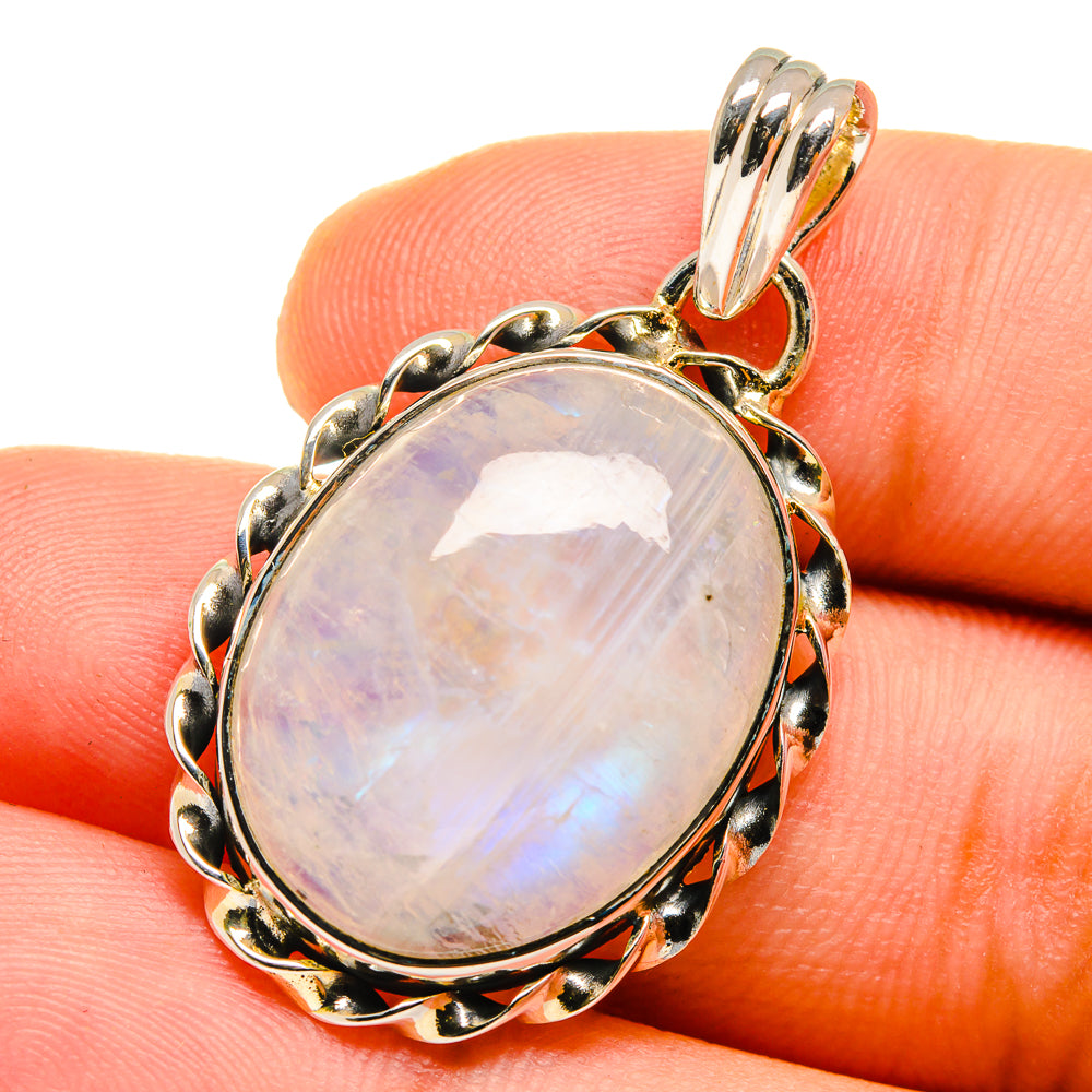 Rainbow Moonstone Pendants handcrafted by Ana Silver Co - PD12753