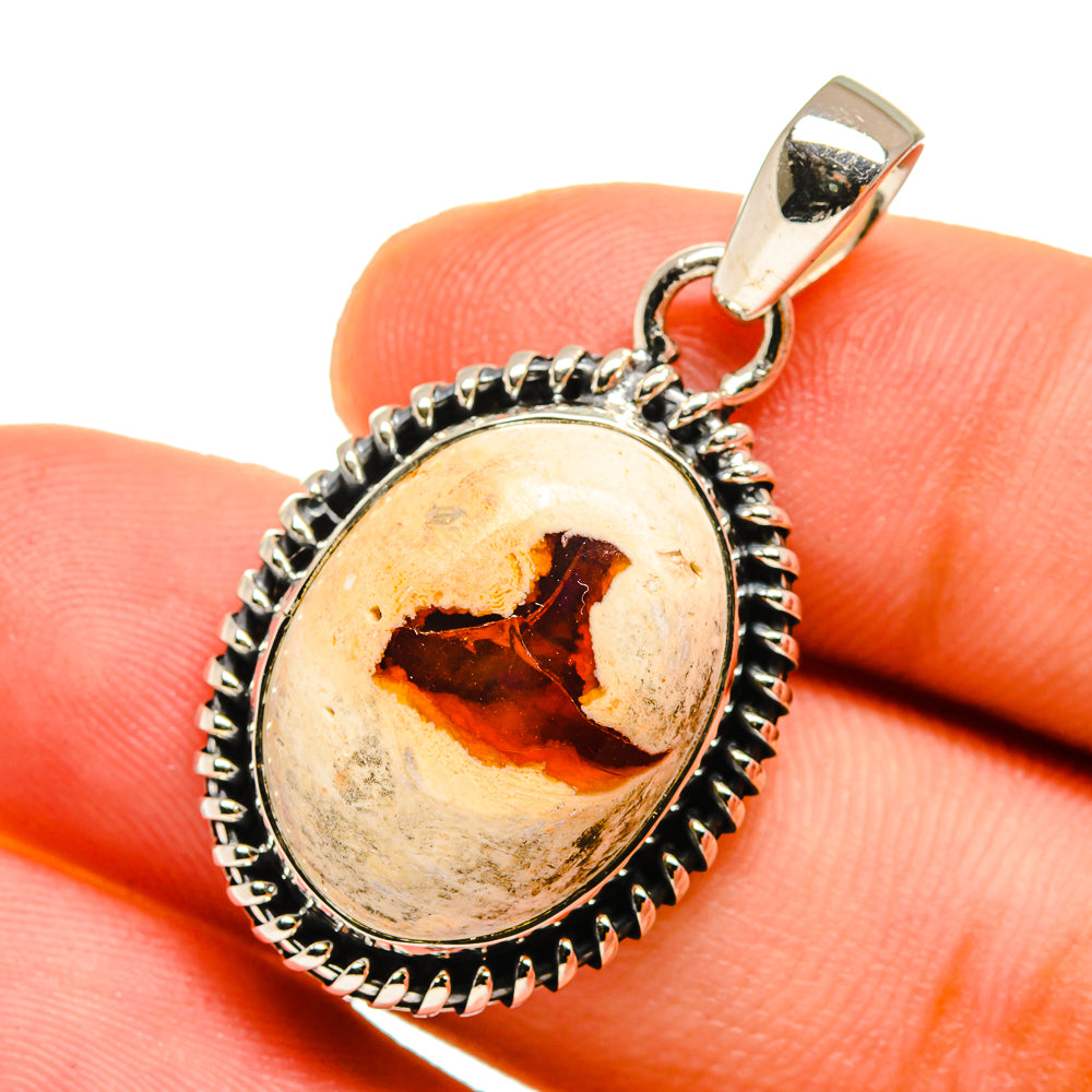 Mexican Fire Opal Pendants handcrafted by Ana Silver Co - PD12755