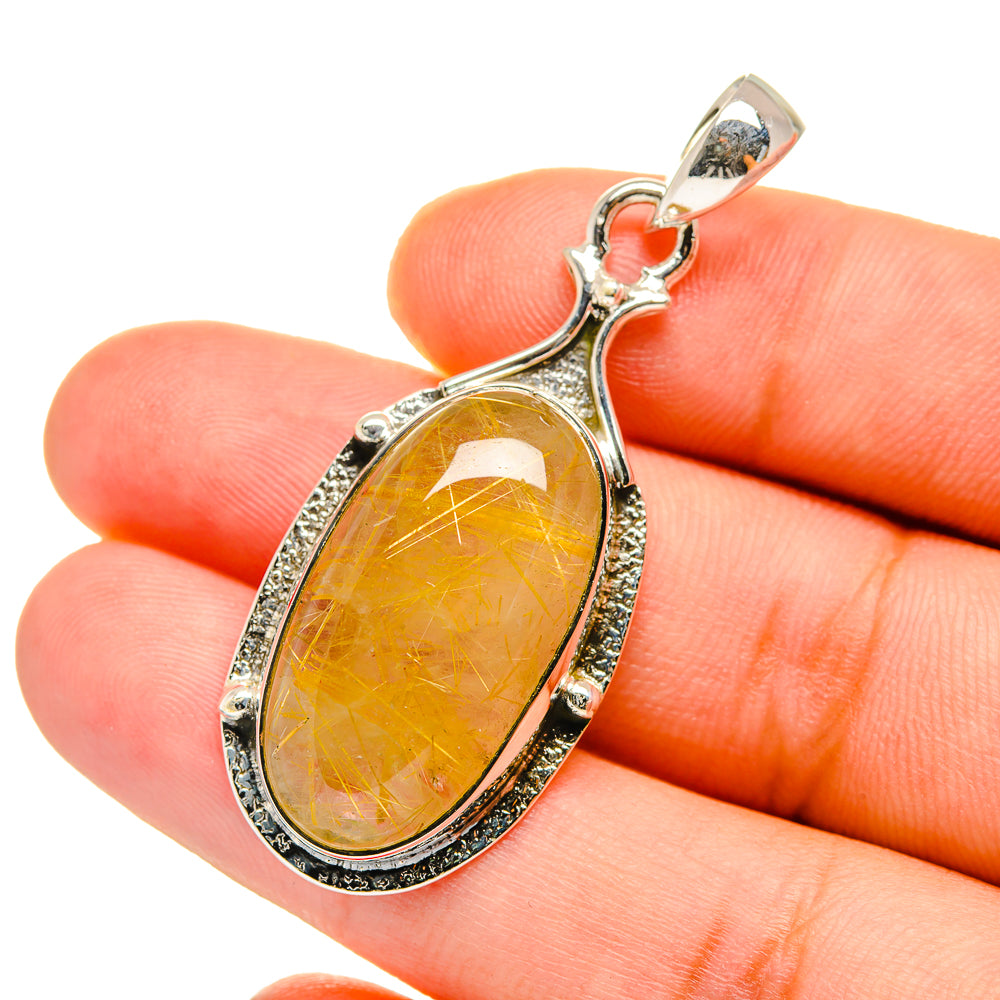 Rutilated Quartz Pendants handcrafted by Ana Silver Co - PD12764