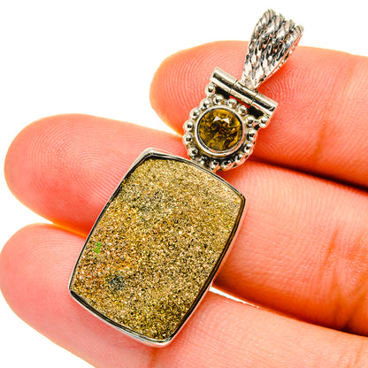Spectro Pyrite Druzy Pendants handcrafted by Ana Silver Co - PD12765