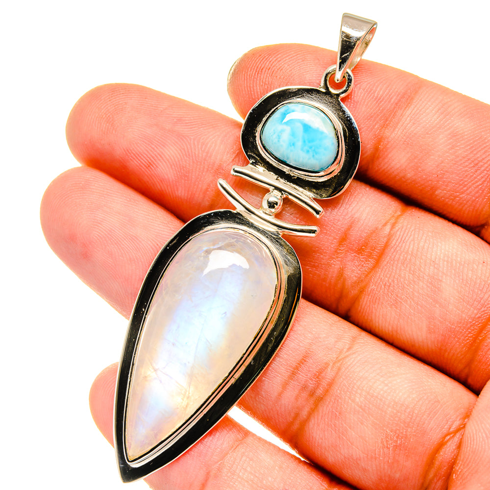 Rainbow Moonstone Pendants handcrafted by Ana Silver Co - PD12766