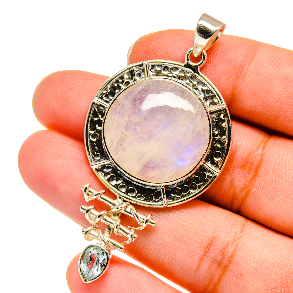 Rainbow Moonstone Pendants handcrafted by Ana Silver Co - PD12770