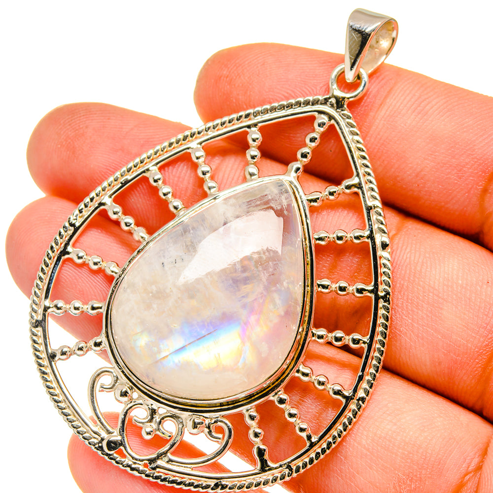 Rainbow Moonstone Pendants handcrafted by Ana Silver Co - PD12773