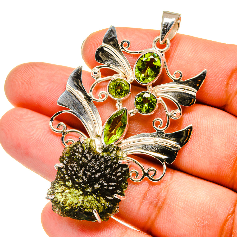 Czech Moldavite Pendants handcrafted by Ana Silver Co - PD12777