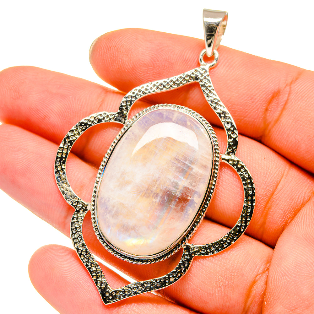 Rainbow Moonstone Pendants handcrafted by Ana Silver Co - PD12778