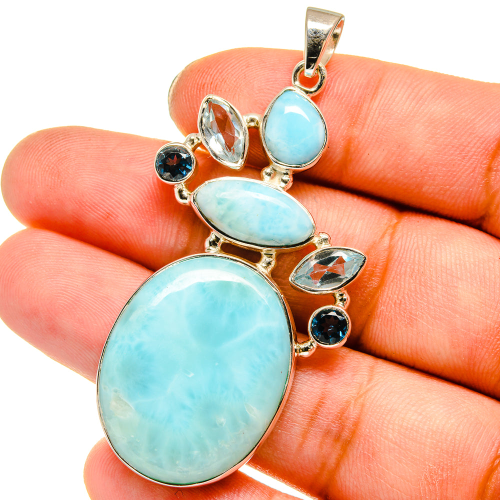 Larimar Pendants handcrafted by Ana Silver Co - PD12782