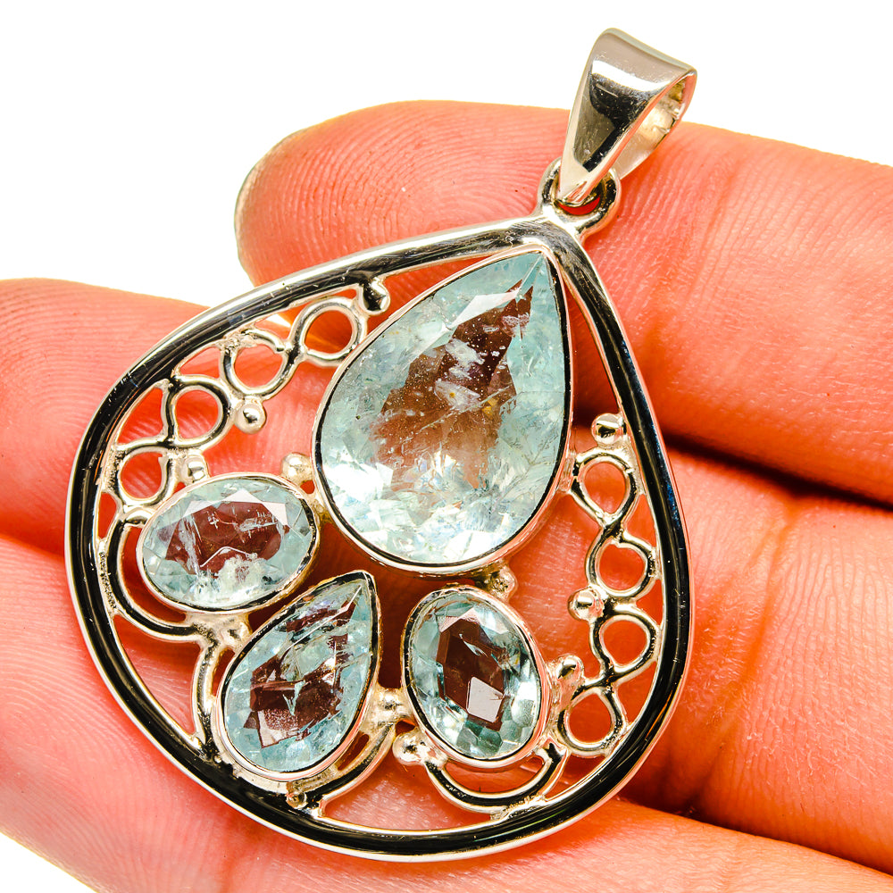 Aquamarine Pendants handcrafted by Ana Silver Co - PD12796