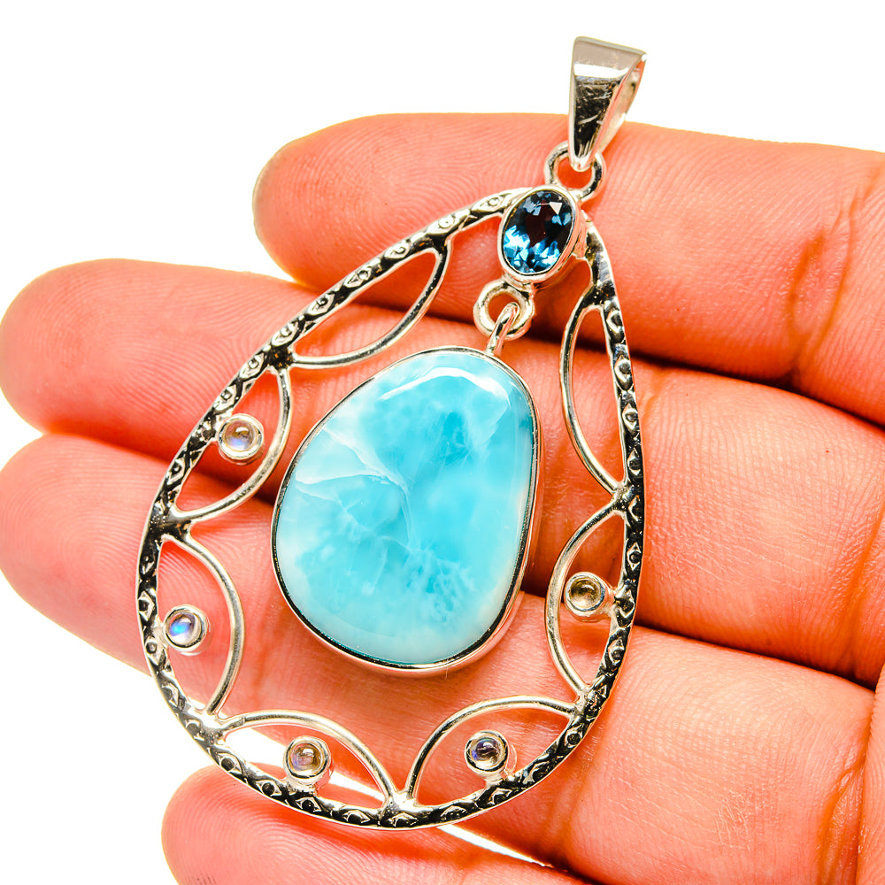 Larimar Pendants handcrafted by Ana Silver Co - PD12803