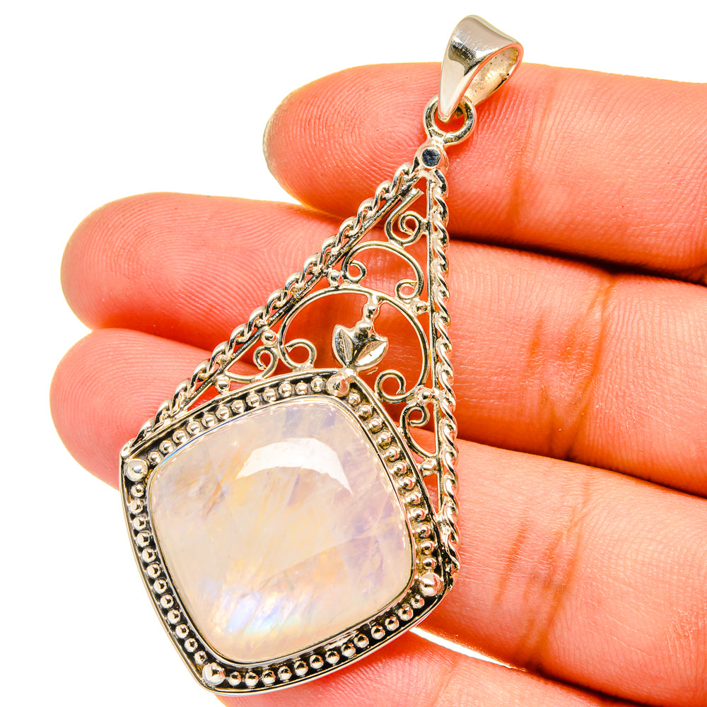 Rainbow Moonstone Pendants handcrafted by Ana Silver Co - PD12805