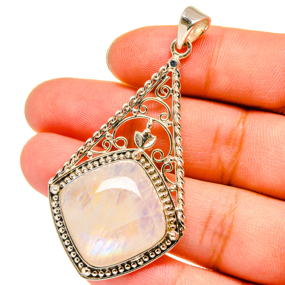 Rainbow Moonstone Pendants handcrafted by Ana Silver Co - PD12805