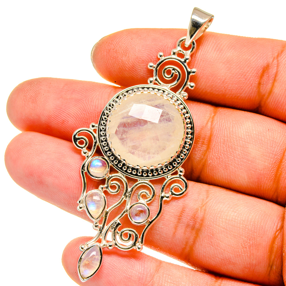 Rainbow Moonstone Pendants handcrafted by Ana Silver Co - PD12806