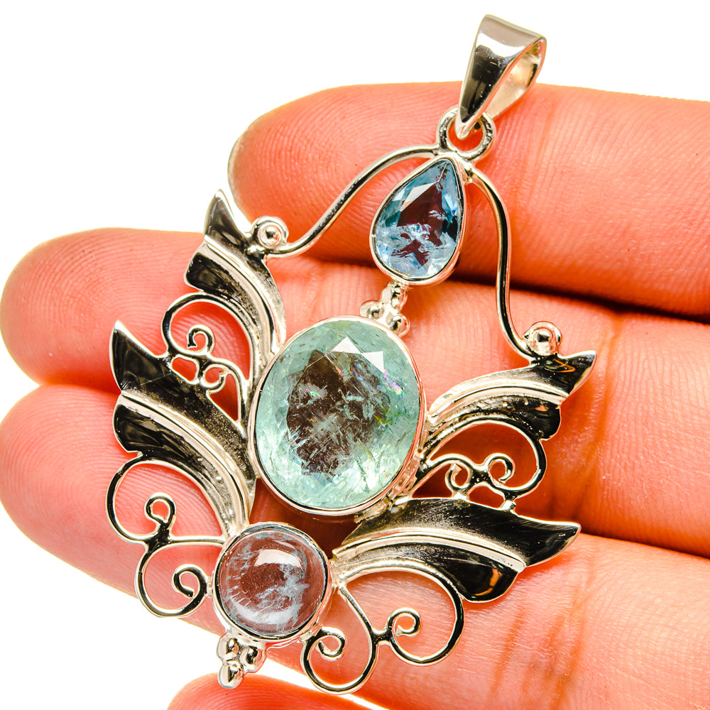 Aquamarine Pendants handcrafted by Ana Silver Co - PD12812