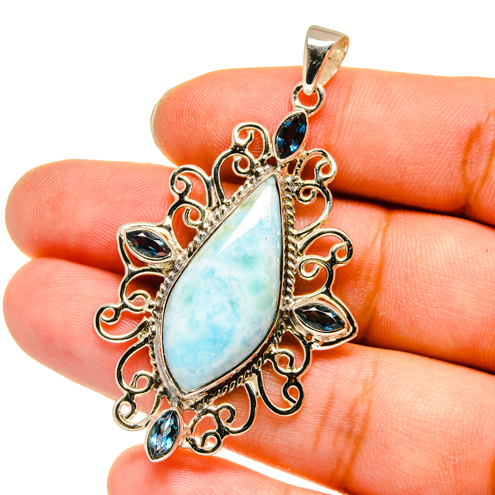 Larimar Pendants handcrafted by Ana Silver Co - PD12814